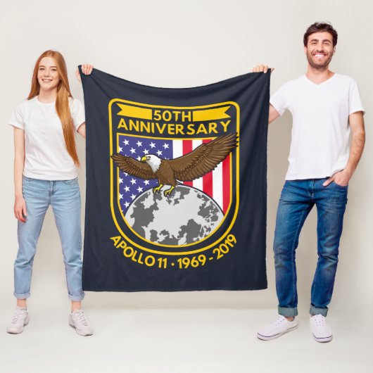 Apollo 11 Moon Landing 50th Jubileum Novelty Fleece Deken (In situ)