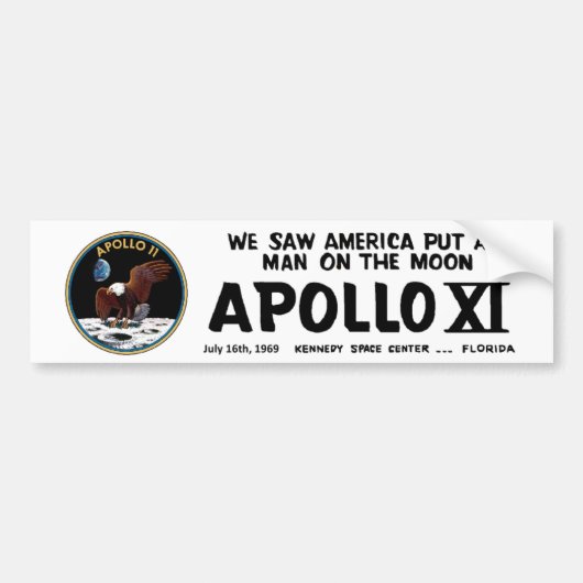 APOLLO 11 MOON LANDING BUMPERSTICKER (Voorkant)