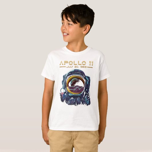 Apollo 11 NASA Space Astronaut Design T-shirt (Voorkant volledig)