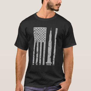 Apollo 11 Saturn V Raket Vlaggenruimte Astro T-shirt