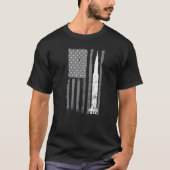 Apollo 11 Saturn V Rocket American Flag Space Laun T-shirt (Voorkant)