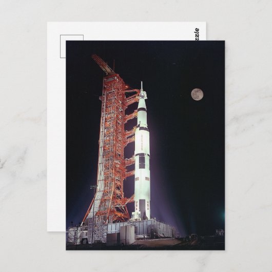 Apollo 11 Saturn V Rocket Briefkaart (Voorkant / Achterkant)