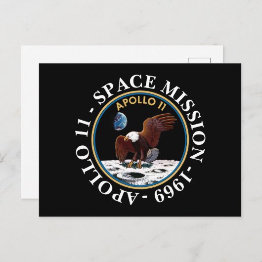 Apollo 11 Space Mission 1969 Insignia Briefkaart (Voorkant / Achterkant)