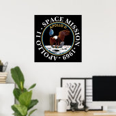 Apollo 11 Space Mission 1969 Insignia Poster (Thuiskantoor)