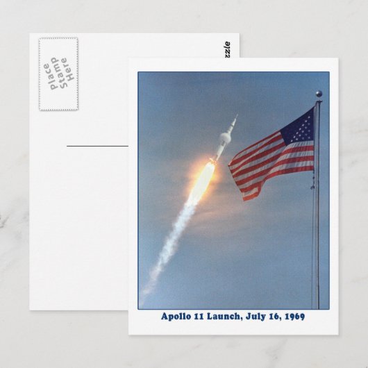 Apollo 11 Start 16 juli 1969 Briefkaart (Voorkant / Achterkant)