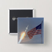 Apollo 11 Start Vierkante Button 5,1 Cm (Voorkant /achterkant)