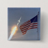 Apollo 11 Start Vierkante Button 5,1 Cm (Voorkant)