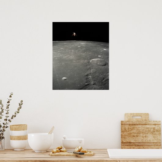 Apollo 12 Lunar-module boven de maan Poster (Keuken)