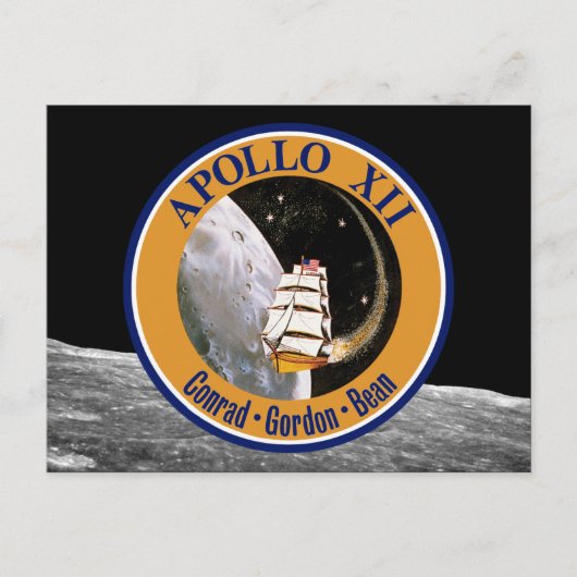 Apollo 12 Missie Patch Logo Briefkaart (Voorkant)