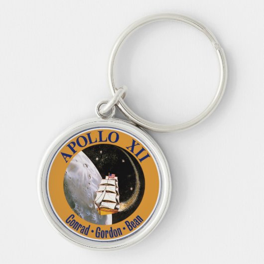 Apollo 12 Missie Patch Logo Sleutelhanger (Voorkant)