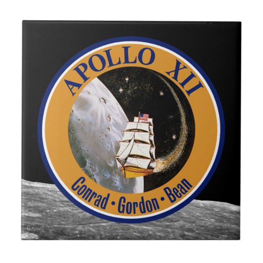 Apollo 12 Missie Patch Logo Tegeltje (Voorkant)