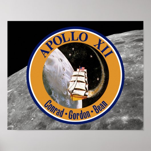 Apollo 12 Mission Patch Logo Poster (Voorkant)