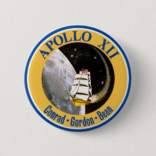 Apollo 12: Terug naar de maan! Ronde Button 5,7 Cm