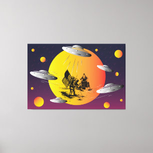 Apollo 13 kleurrijke grappige kunst voor kinderen canvas afdruk