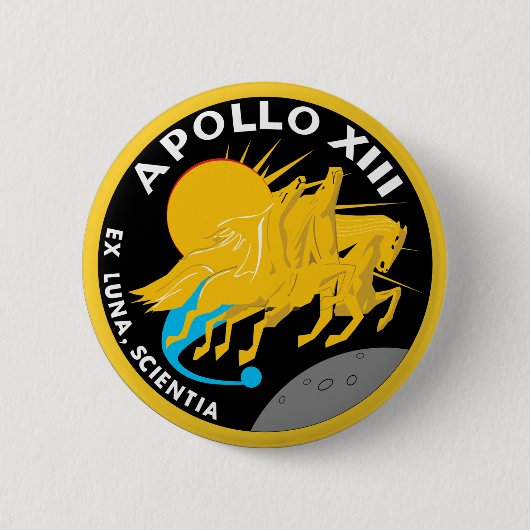 Apollo 13 NASA Missiepatch Logo Ronde Button 5,7 Cm (Voorkant)