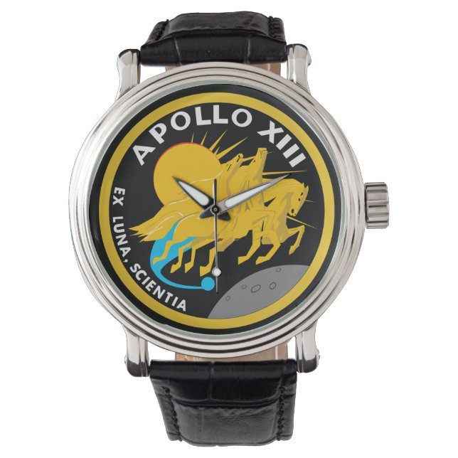 Apollo 13 NASA-missiepatchlogo Horloge (Voorkant)