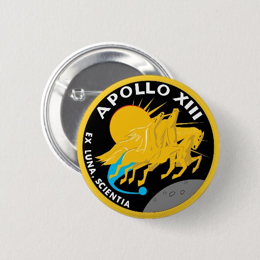 Apollo 13 NASA Mission Patch Logo Ronde Button 5,7 Cm (Voorkant /achterkant)