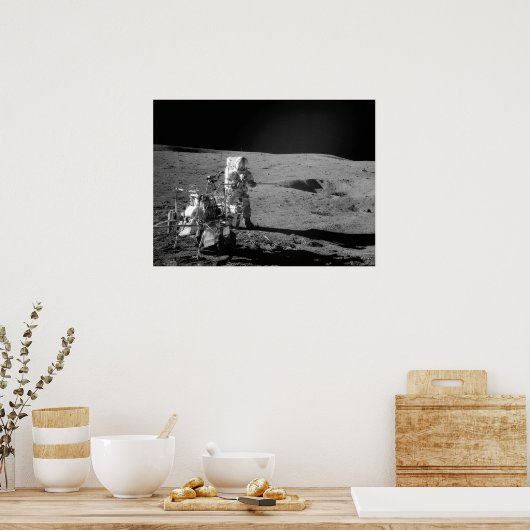 Apollo 14 Astronaut op de maan Poster (Keuken)