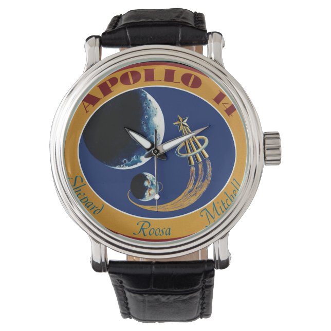 Apollo 14 NASA-missiepatchlogo Horloge (Voorkant)