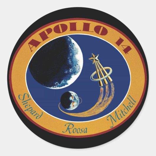 Apollo 14 NASA-missiepatchlogo Ronde Sticker (Voorkant)