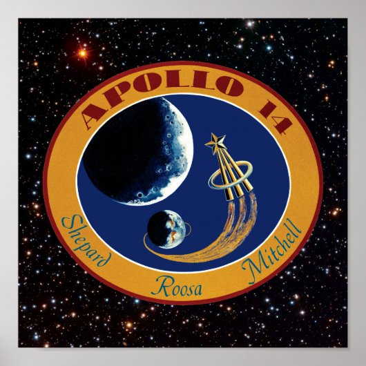 Apollo 14 NASA Mission Patch Logo Poster (Voorkant)