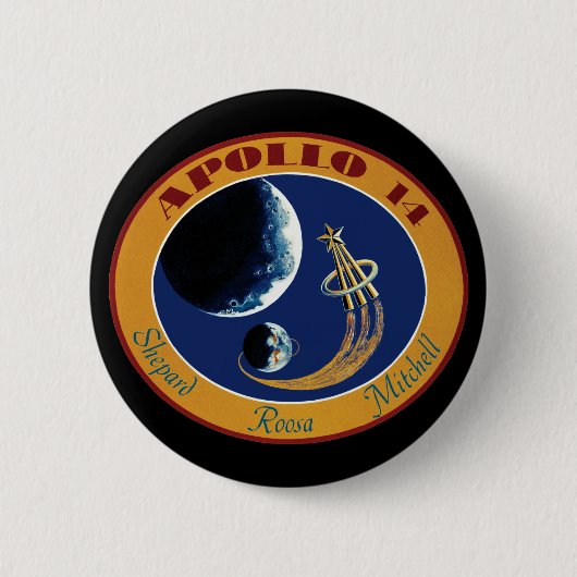 Apollo 14 NASA Mission Patch Logo Ronde Button 5,7 Cm (Voorkant)