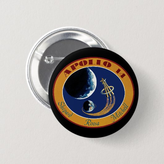 Apollo 14 NASA Mission Patch Logo Ronde Button 5,7 Cm (Voorkant /achterkant)