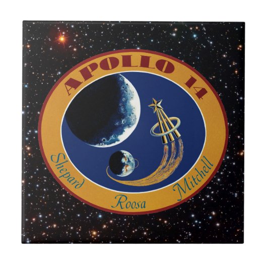 Apollo 14 NASA Mission Patch Logo Tegeltje (Voorkant)