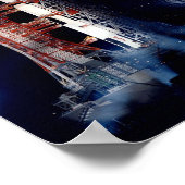 Apollo 14 over de lanceringspad poster (Hoek)