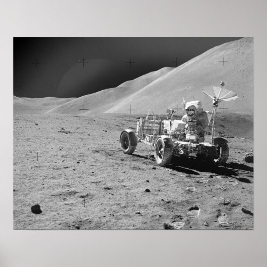 Apollo 15 Astronaut & Lunar Roving Vehicle Poster (Voorkant)