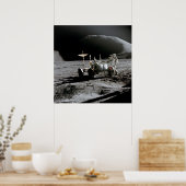 Apollo 15 Astronaut & Lunar Roving Vehicle Poster (Keuken)