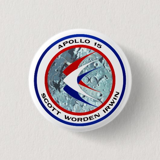 Apollo 15-insignia ronde button 3,2 cm (Voorkant)