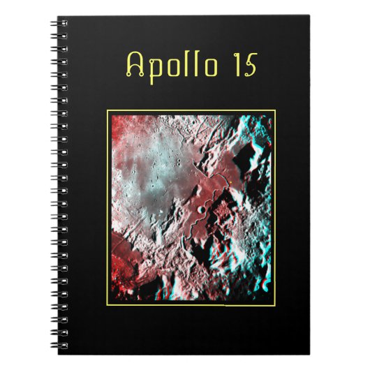 Apollo 15 Landing Site Anaglyph iPad Pro Hoesje Notitieboek (Voorkant)