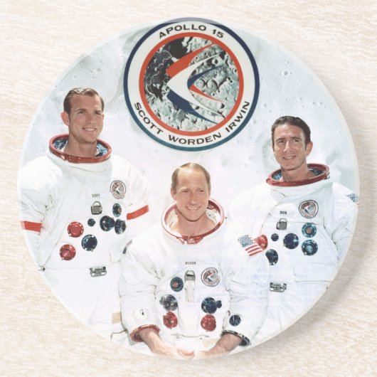Apollo 15 Prime Crew Stone Onderzetter (Voorkant)