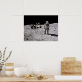 Apollo 16 Astronaut & Lunar Roving Vehicle Poster (Keuken)