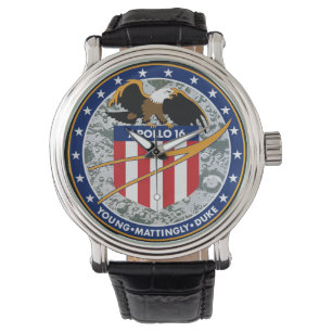 Apollo 16 NASA-missiepatchlogo Horloge