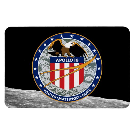 Apollo 16 NASA-missiepatchlogo Magneet (Horizontaal)