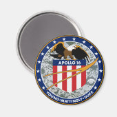 Apollo 16 NASA-missiepatchlogo Magneet (Voorkant / Achterkant)