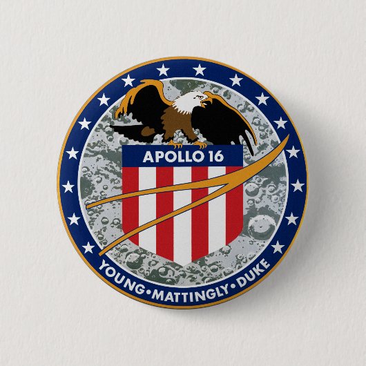 Apollo 16 NASA-missiepatchlogo Ronde Button 5,7 Cm (Voorkant)