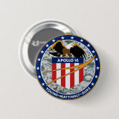 Apollo 16 NASA-missiepatchlogo Ronde Button 5,7 Cm (Voorkant /achterkant)