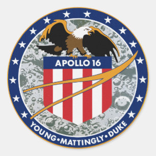 Apollo 16 NASA-missiepatchlogo Ronde Sticker
