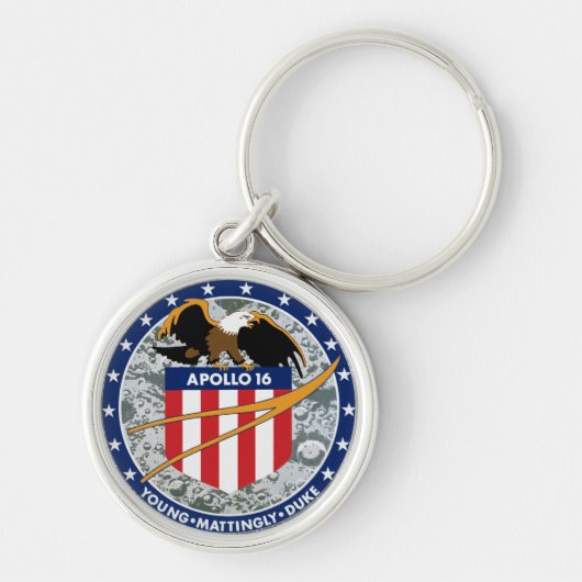 Apollo 16 NASA-missiepatchlogo Sleutelhanger (Voorkant)