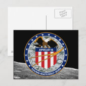 Apollo 16 NASA Mission Patch Logo Briefkaart (Voorkant / Achterkant)