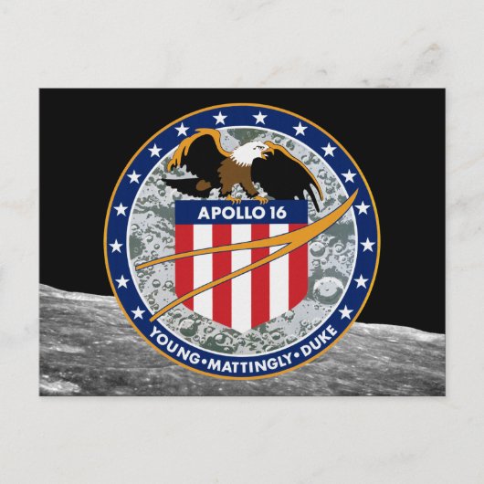 Apollo 16 NASA Mission Patch Logo Briefkaart (Voorkant)