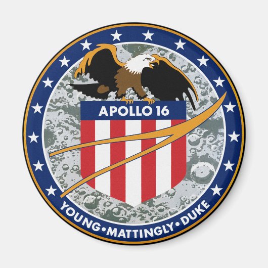 Apollo 16 NASA Mission Patch Logo Magneet (Voorkant)