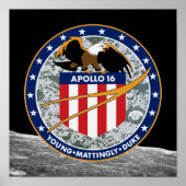 Apollo 16 NASA Mission Patch Logo Poster (Voorkant)
