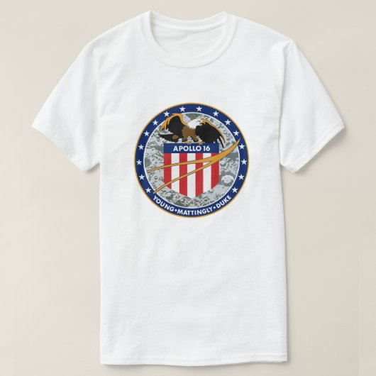 Apollo 16 NASA Mission Patch Logo T-shirt (Design voorkant)