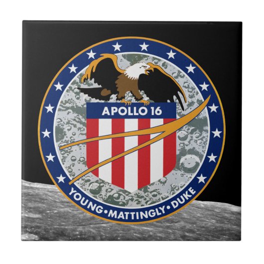 Apollo 16 NASA Mission Patch Logo Tegeltje (Voorkant)