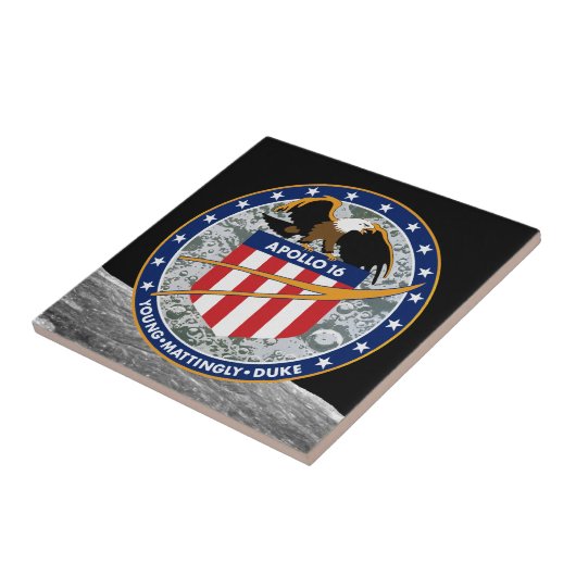 Apollo 16 NASA Mission Patch Logo Tegeltje (Zijkant)