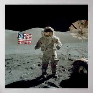 Apollo 17 Astronaut in de Taurus Littrow-vallei Poster